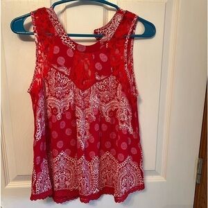 Patrons of Peace Red Tank Top Size XS